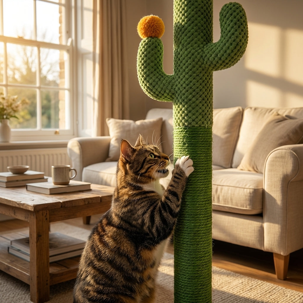 Cactus Shaped Cat Scratching Post, Sisal, Small, Medium, Large | Temsk