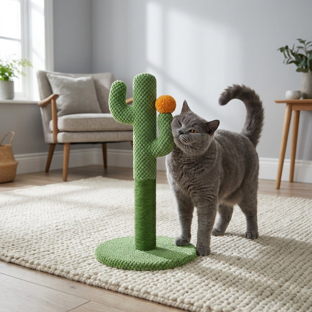 Cactus Shaped Cat Scratching Post, Sisal, Small, Medium, Large | Temsk