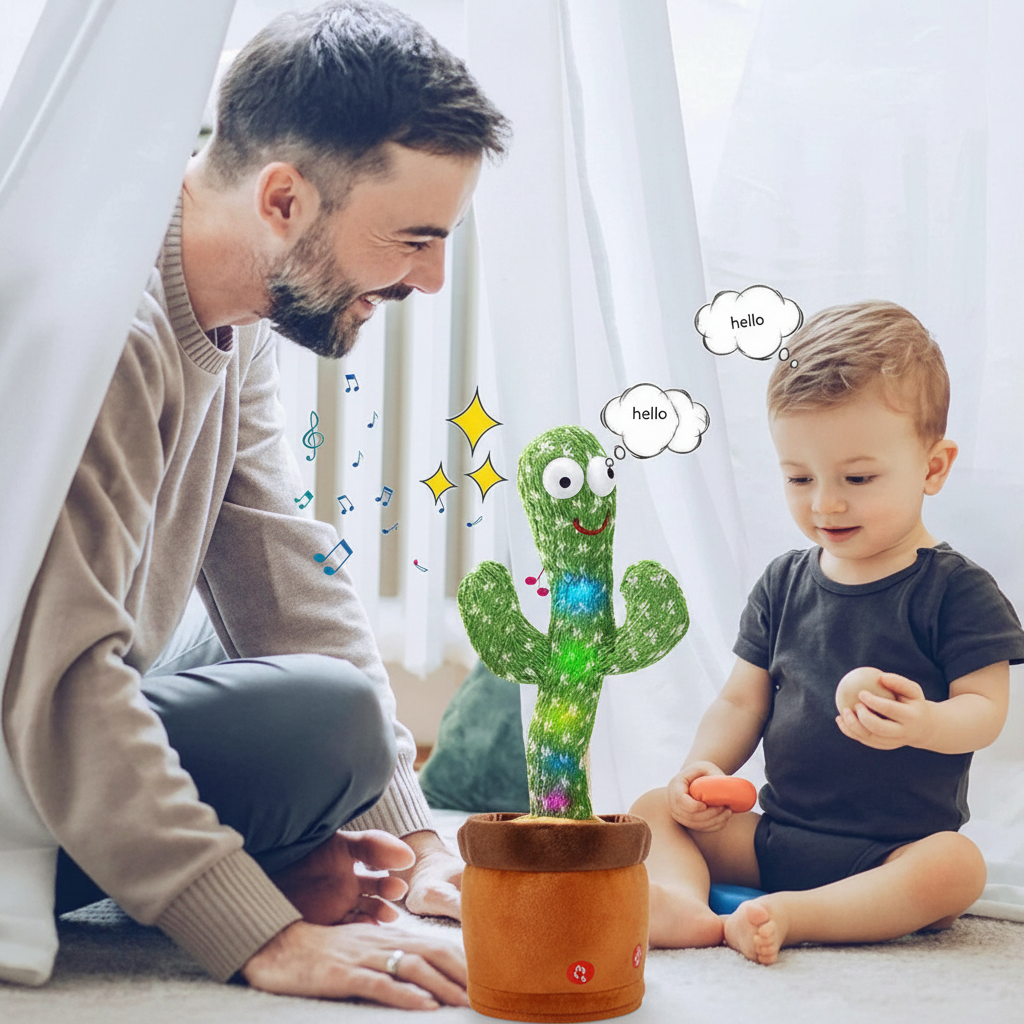 Talking Plush Cactus Toy That Sings and Dances for Kids | Temsk