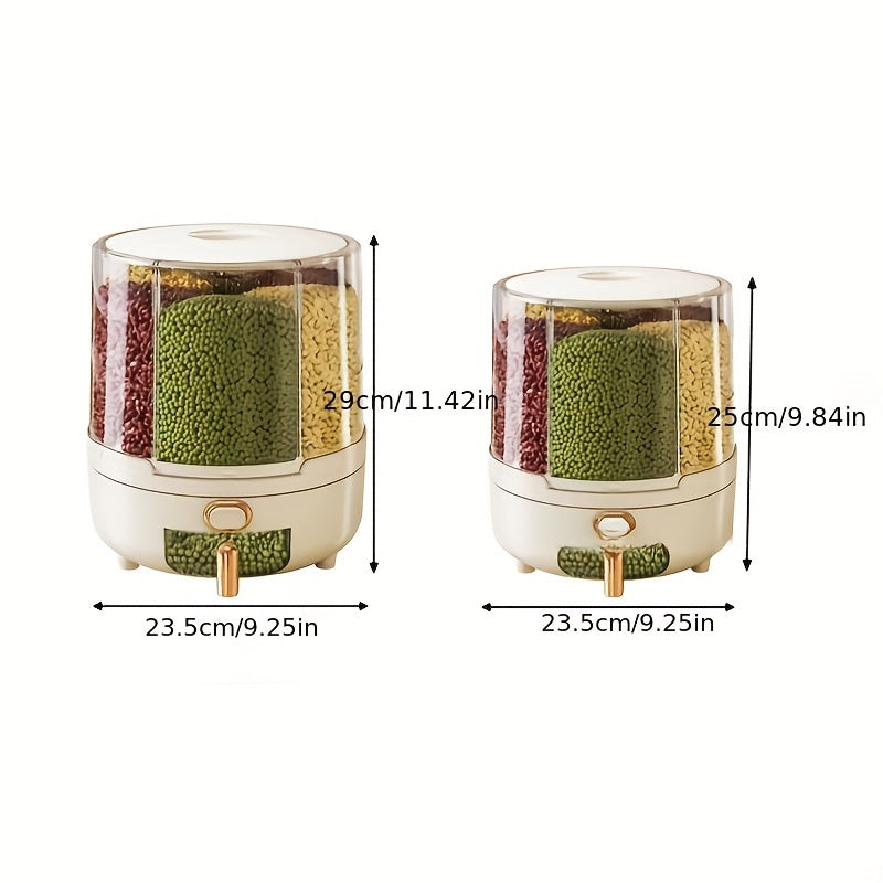 360 Degree Rotating Airtight Pantry Storage Dispenser For Grains And Cereal | Temsk