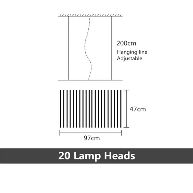 LatticeChord Chandelier Aluminum Modern Pendant With Remote And 40 E26/E27 Sockets | Temsk