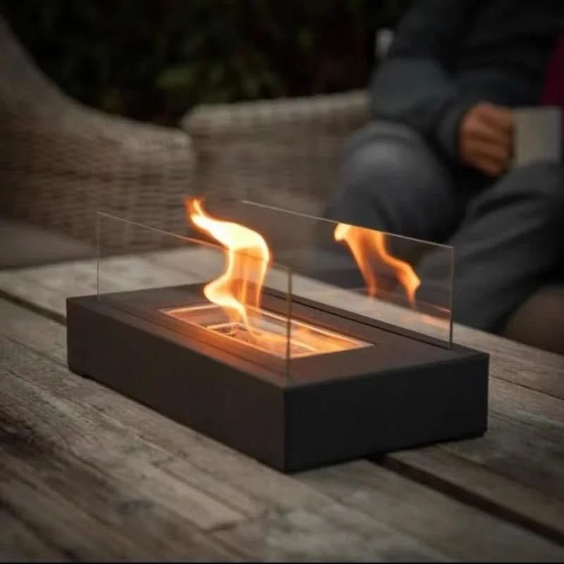 NovaFlame Bioethanolový stolní krb Přenosný pro vnitřní i venkovní použití | Temsk