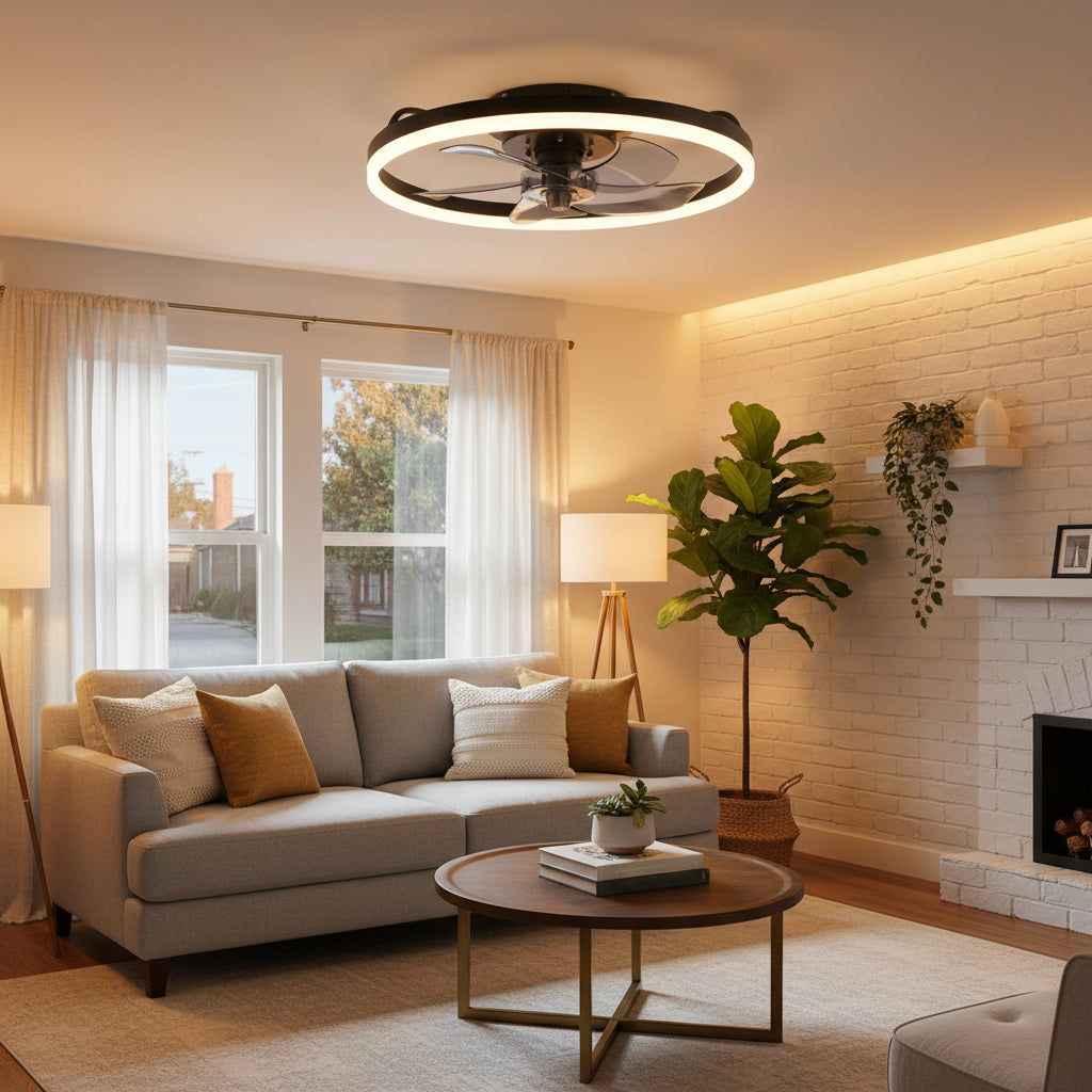 Deckenventilator mit LED-Licht und Aufbau-Design | Temsk