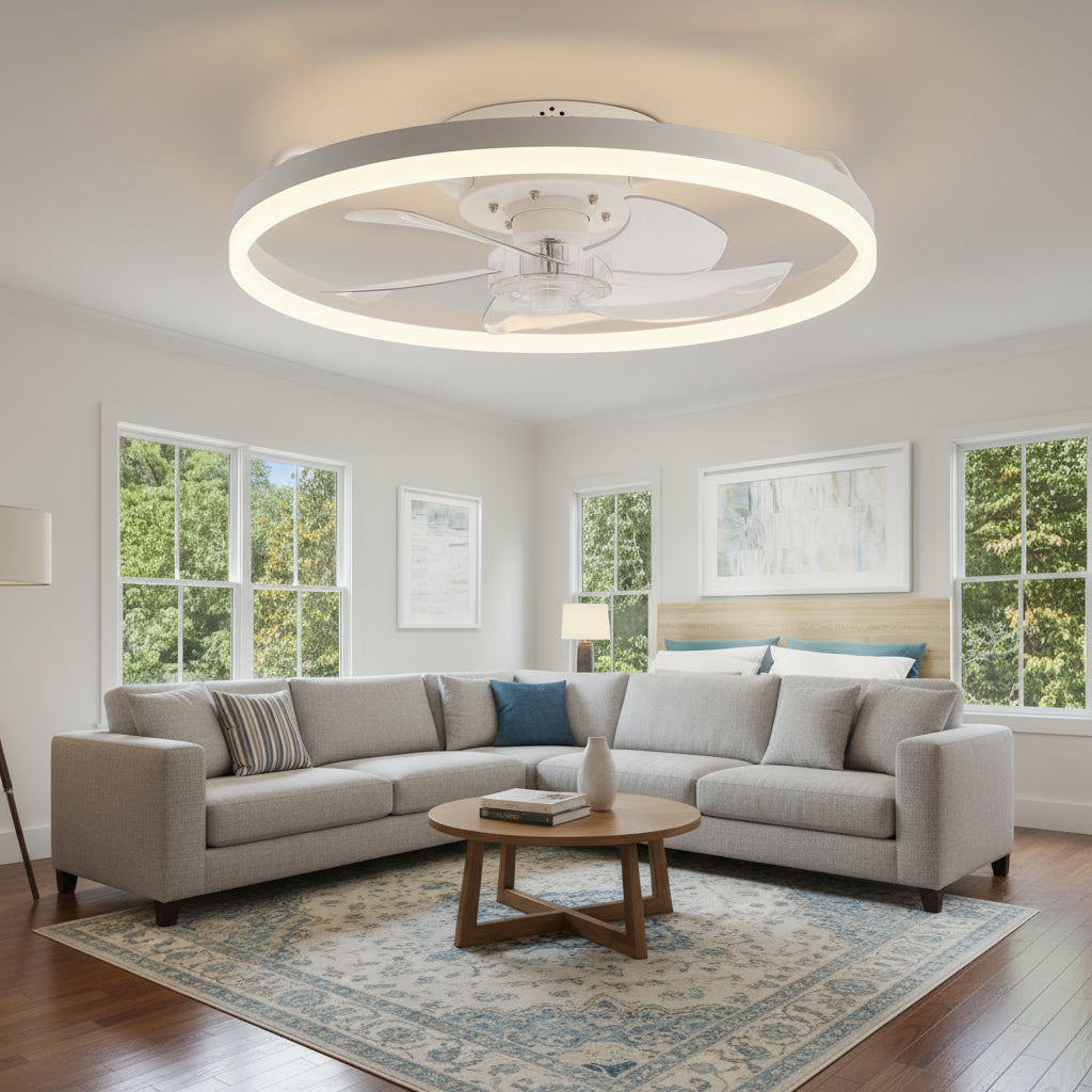 Deckenventilator mit LED-Licht und Aufbau-Design | Temsk
