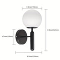 Modern Glass Globe Wall Sconce With Polished Metal Mounting | Temsk