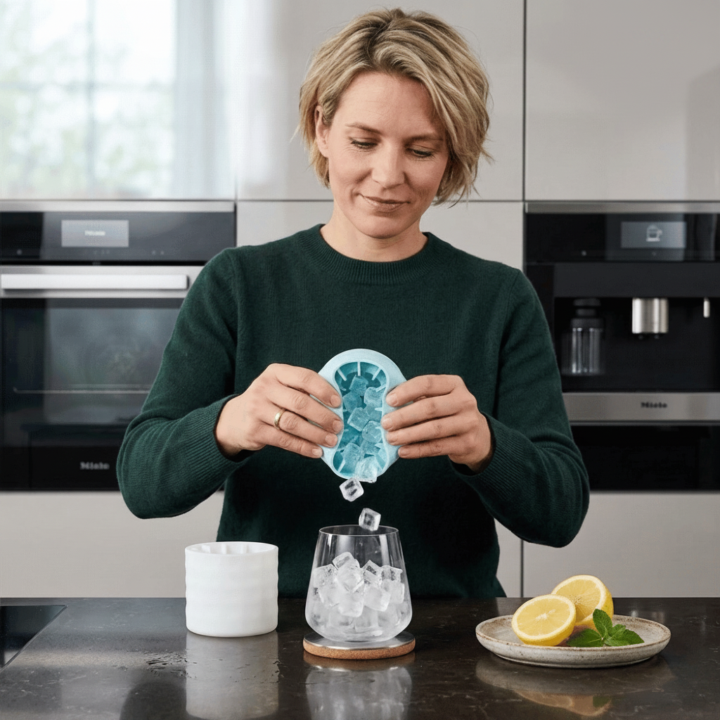 Silikon-Eiswürfelform mit Deckel stapelbares Eiswürfel-Set | Temsk