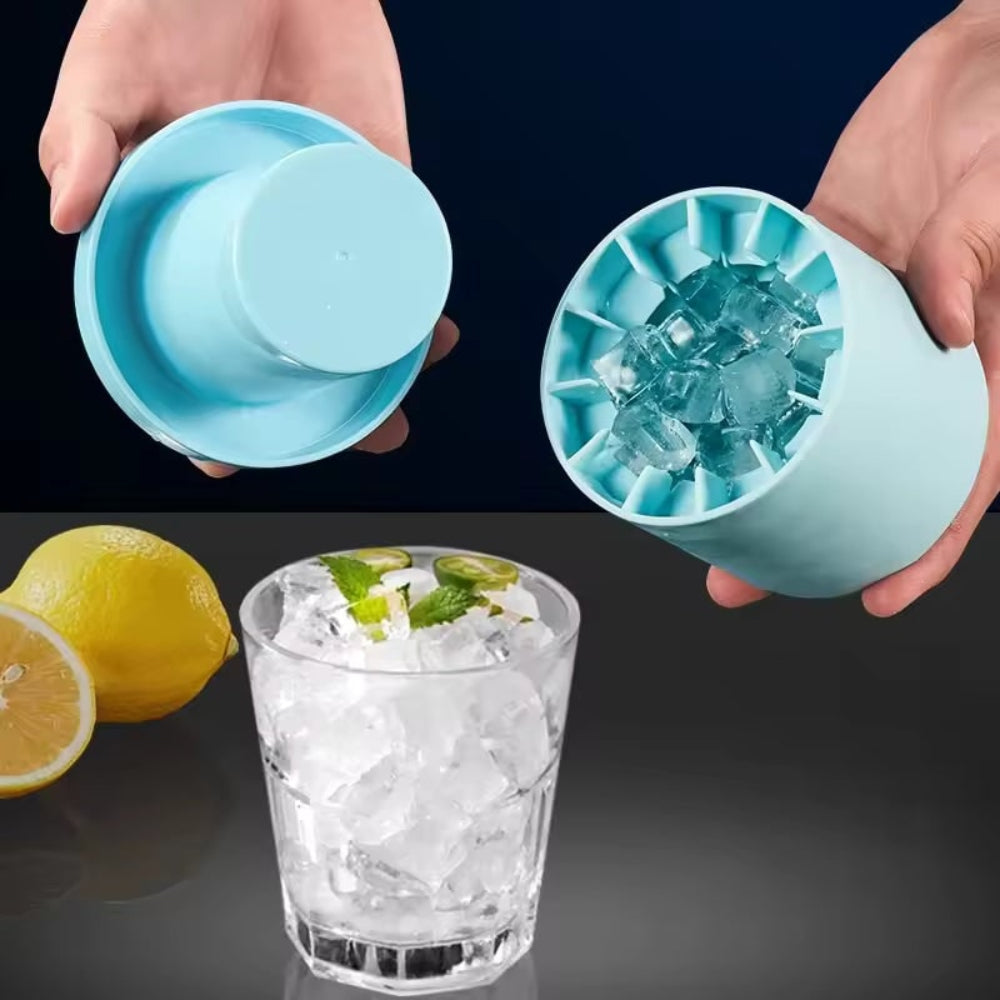 Silikon-Eiswürfelform mit Deckel stapelbares Eiswürfel-Set | Temsk