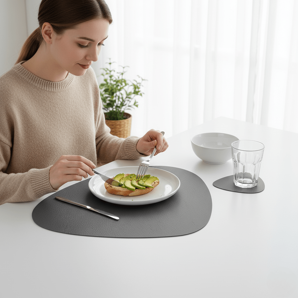 Aura Set Elegant Placemats And Coasters, Heat Resistant And Easy Care | Temsk