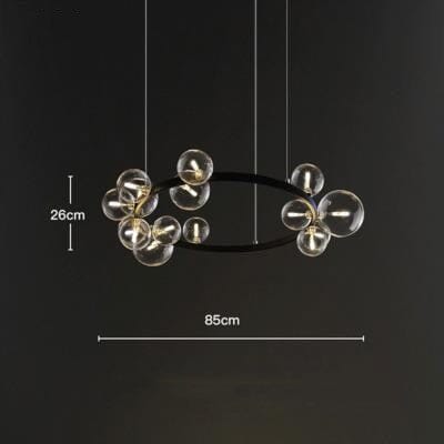 Elara Bubble Glass Chandelier Aluminum Frame Hand Blown Glass 90-260V LED Bulbs Included | Temsk