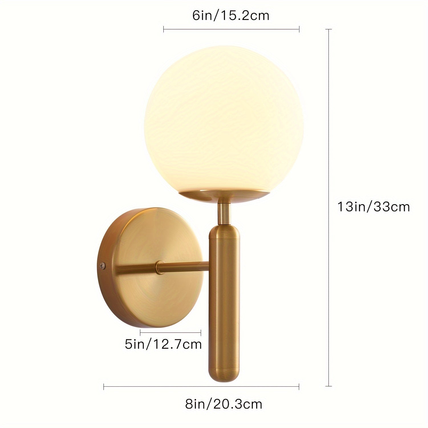 Modern Glass Globe Wall Sconce With Polished Metal Mounting | Temsk