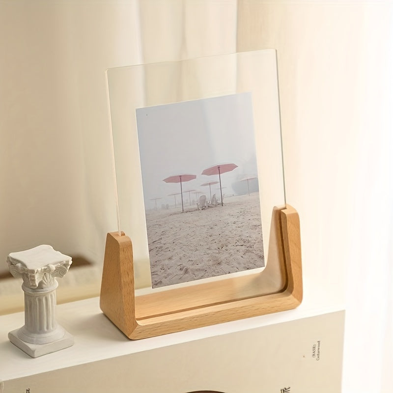 U-Shaped Acrylic And Wood Photo Frame For Minimalist Display | Temsk