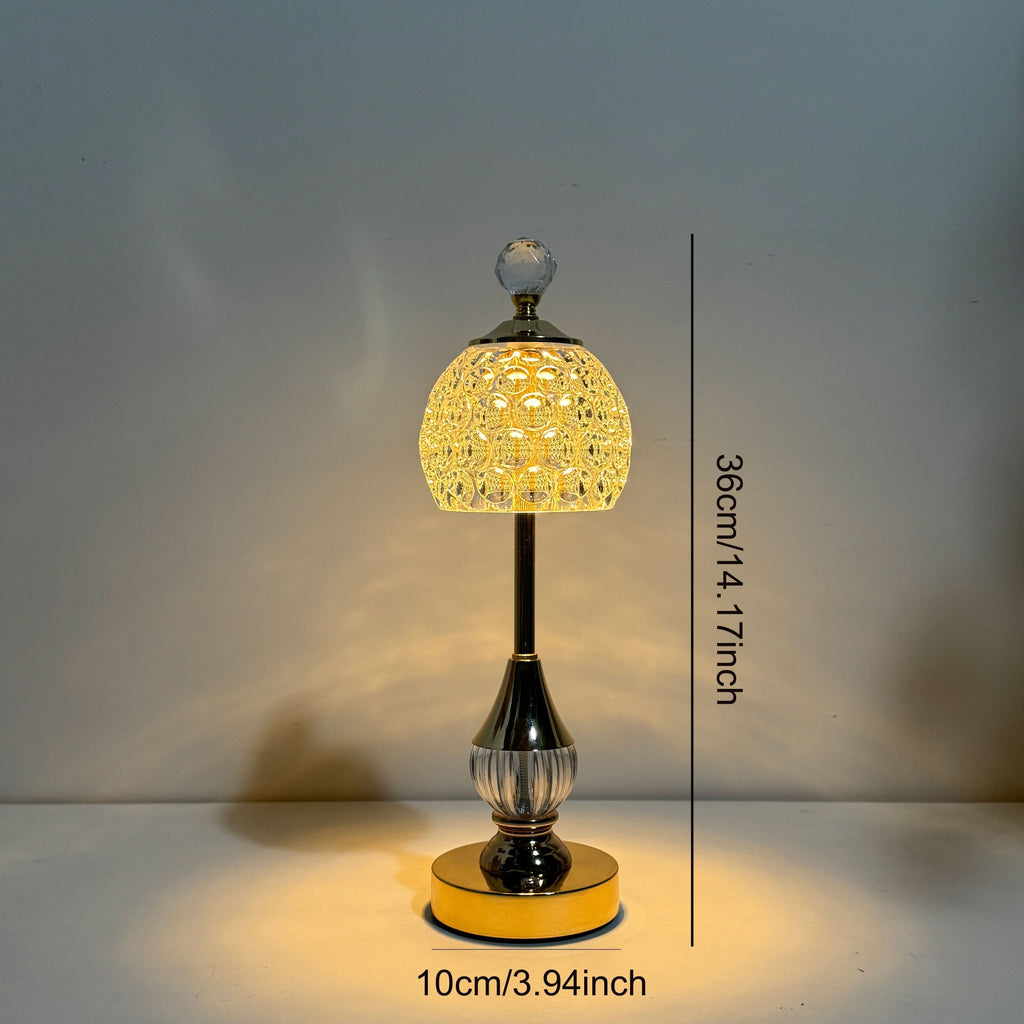 Kristall-Touch-Nachttischlampe mit wiederaufladbarem LED-Licht | Temsk