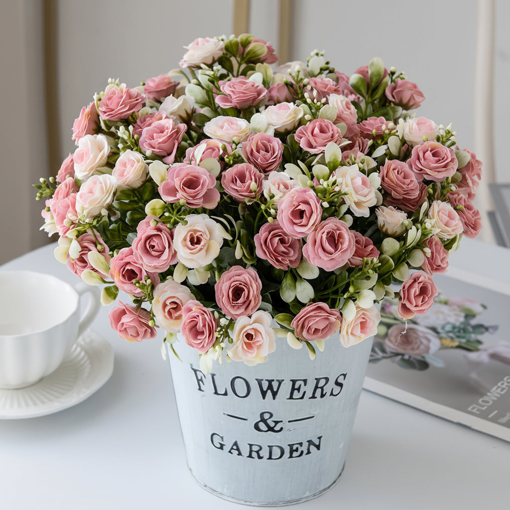 Mother's Day Hanging Rose Basket With Artificial Flowers For Patio Decor | Temsk