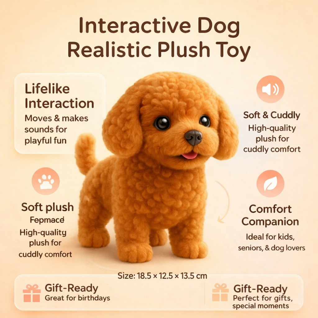 Kids Interactive Plush Dog Toy That Moves And Makes Sounds | Temsk