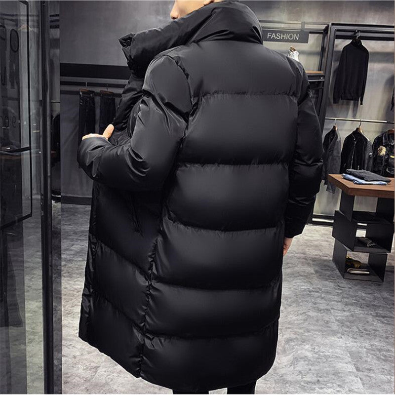 Ardent Black Long Coat For Men With Stand Up Collar And Fur | Temsk