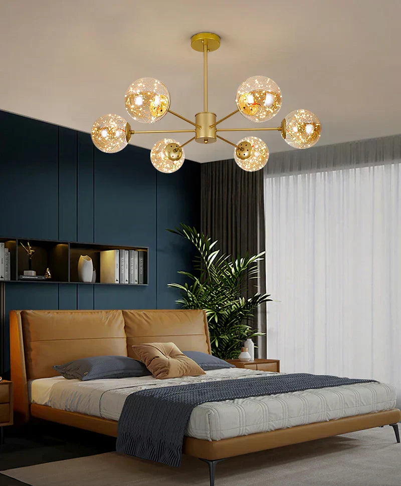 LumenVale Glass Sphere Chandelier For Timeless Living Areas | Temsk