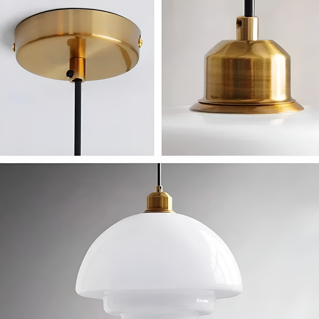 Gold Finish Art Deco Ceiling Lamp With Brass And Glass Vintage Design | Temsk