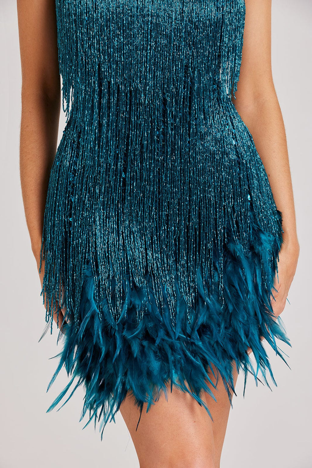 Nova Sequin Feather Fringe Dress For Glamorous Party Nights | Temsk