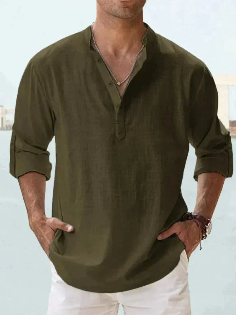 Calder Men Linen Shirt For Everyday Summer Casual Look | Temsk