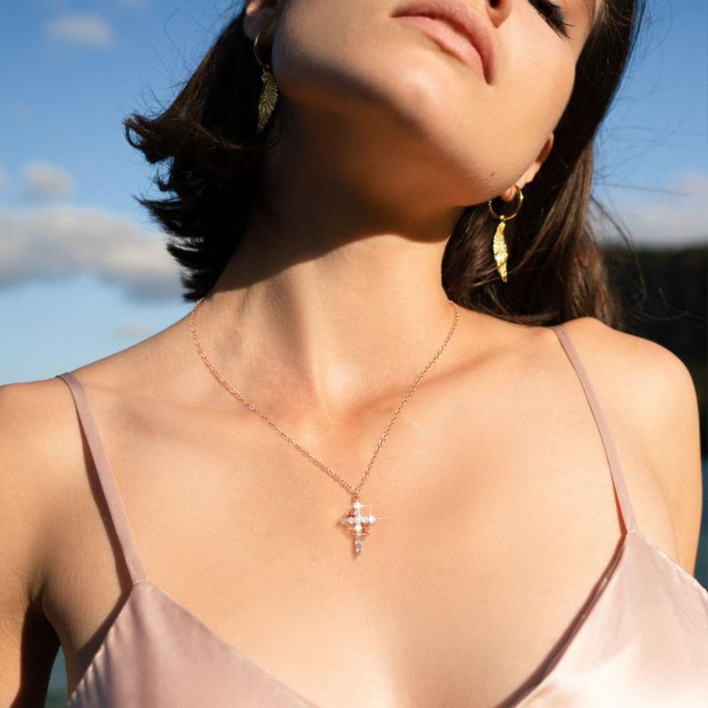 Crown Cross Necklace With Faith Jewelry For Mother's Day Gift | Temsk