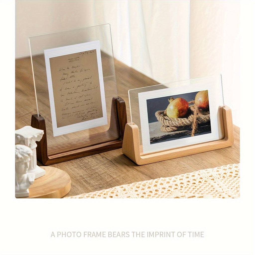 U-Shaped Acrylic And Wood Photo Frame For Minimalist Display | Temsk