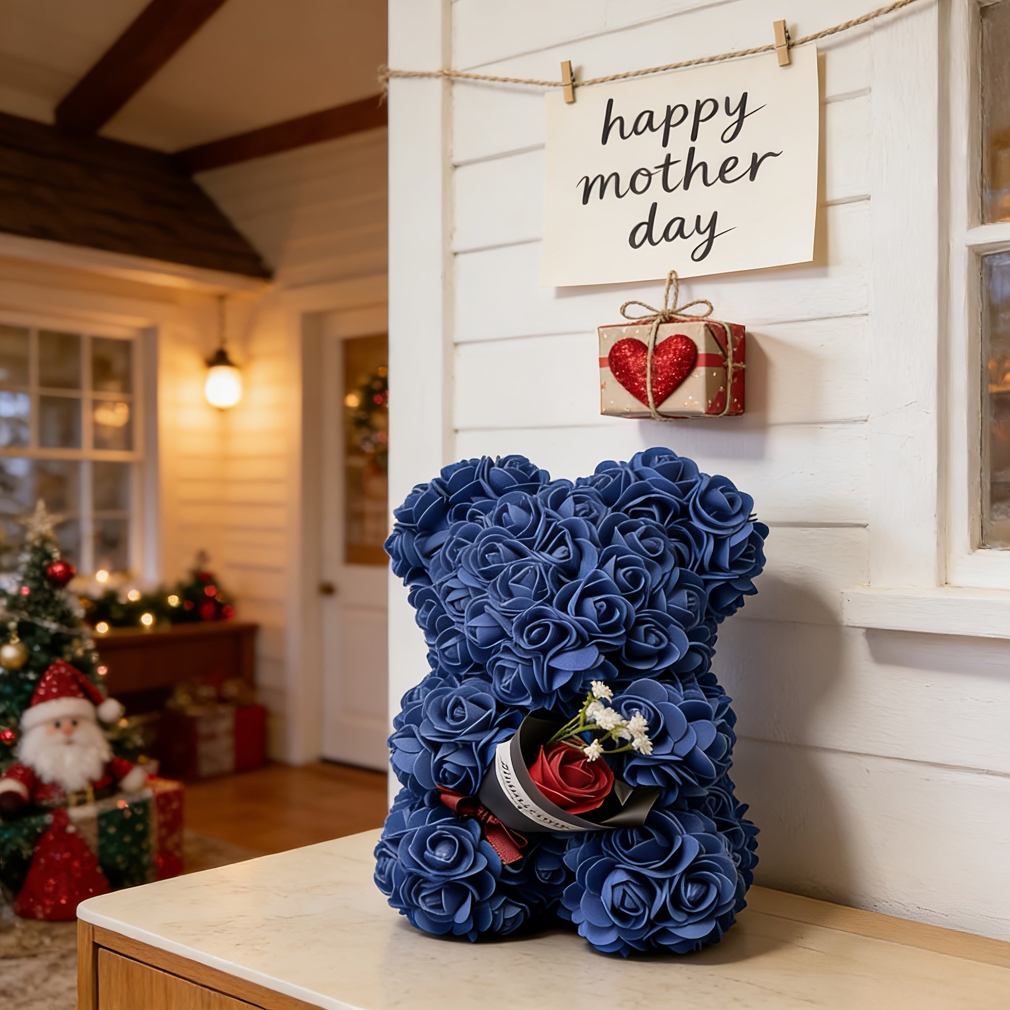 Mother's Day Rose Bear Decor For Tabletop Keepsake | Temsk