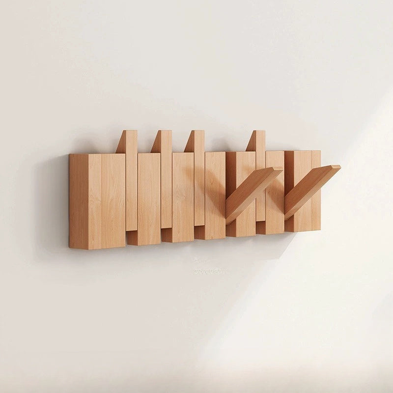 Wandhaken aus Holz mit ausklappbarem Klaviertastenhalter für Flur oder Schlafzimmer | Temsk