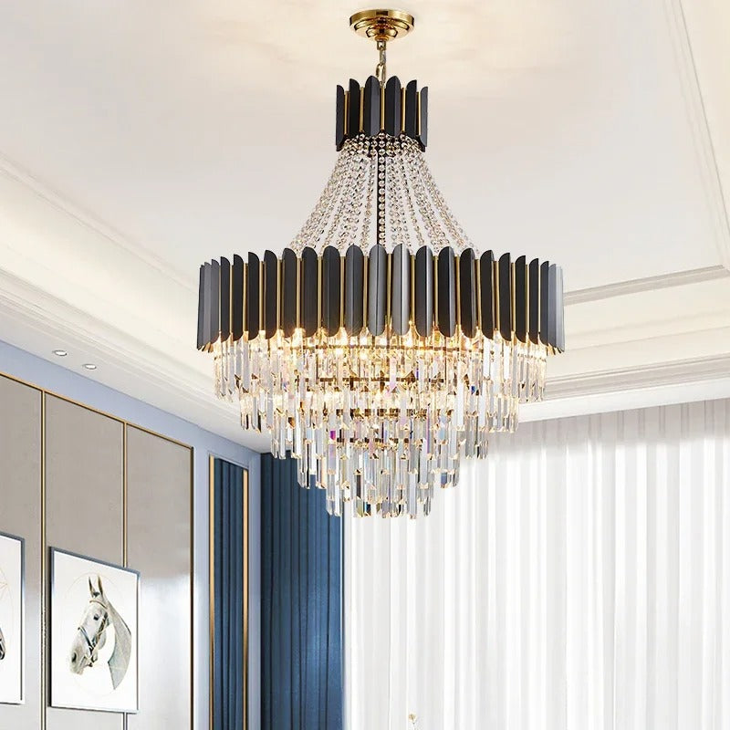 Selara Crystal Chandelier With K9 Crystal Modern LED Pendant Light | Temsk