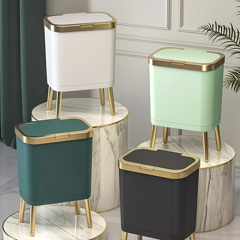 15L Odour Sealing Trash Can With Raised Feet For Kitchen, Living Room, Bathroom | Temsk