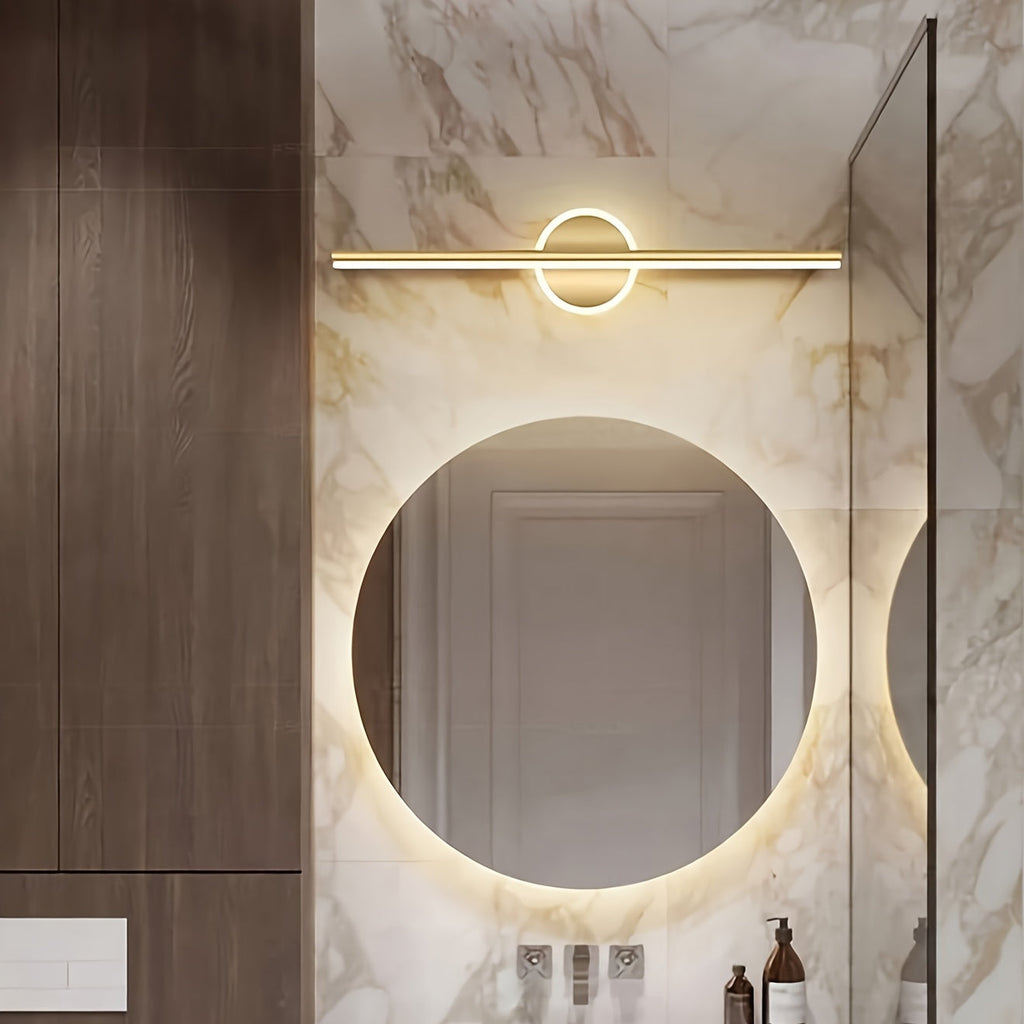 Luxe LED Spiegel-Wandlampe in Schwarz und Gold im minimalistischen Stil | Temsk