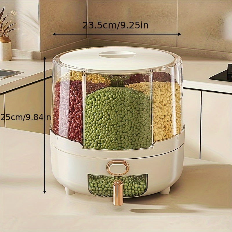 360 Degree Rotating Airtight Pantry Storage Dispenser For Grains And Cereal | Temsk