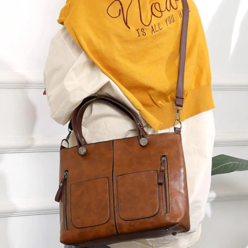 Aurelia Vintage Satchel Leather Handbag In Classic Style | Temsk