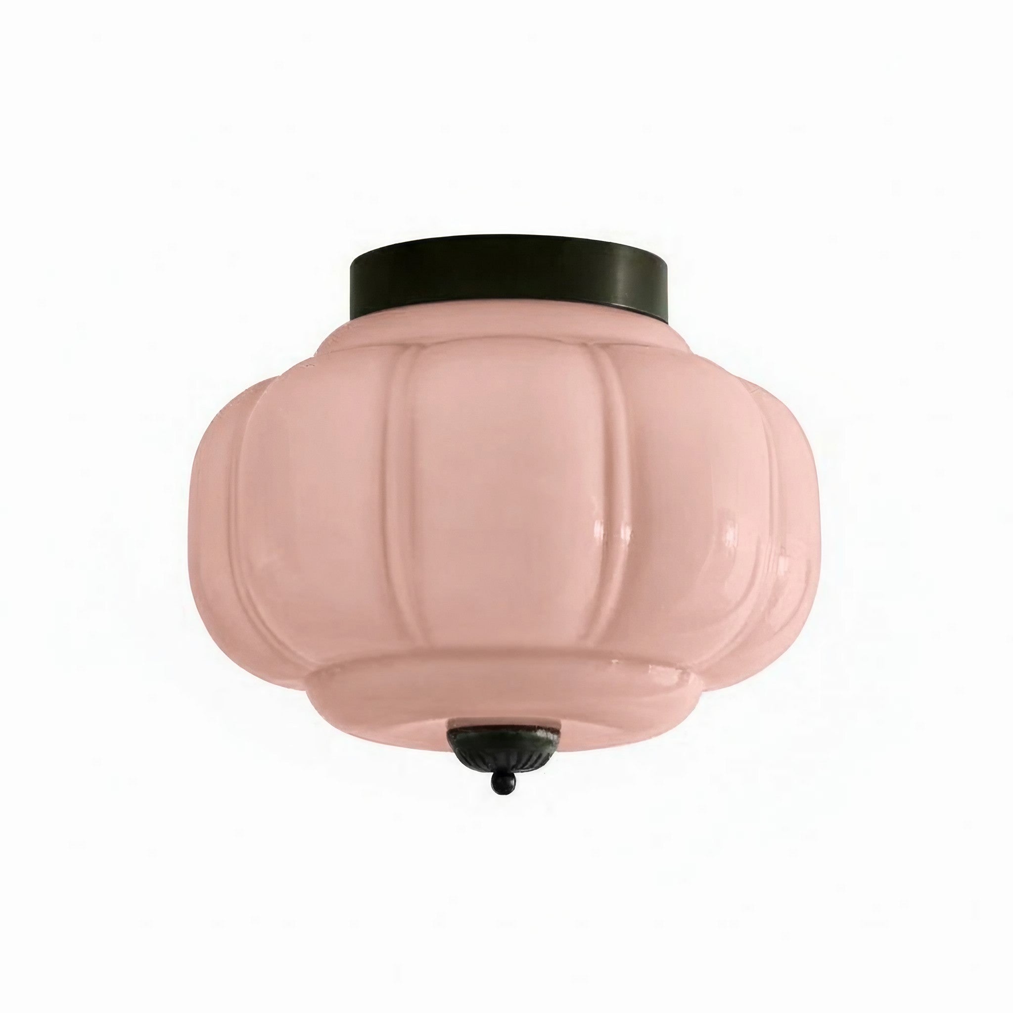 Milk Glass Ceiling Light With Glass Shade, Modern Flush Mount, Scandinavian Style | Temsk