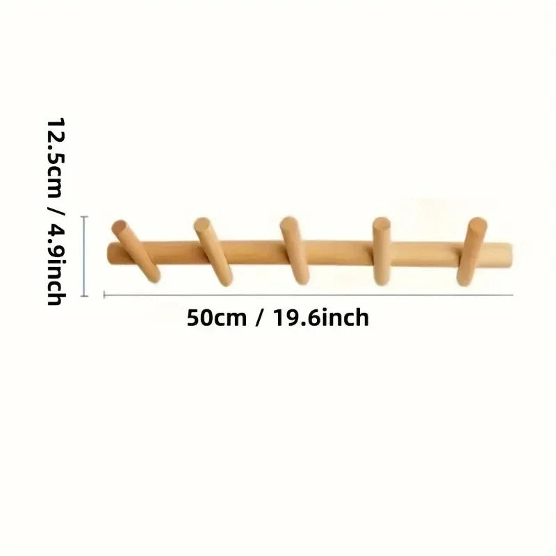 Maeve Solid Oak Wall Rack Organizer For Modern Interiors | Temsk