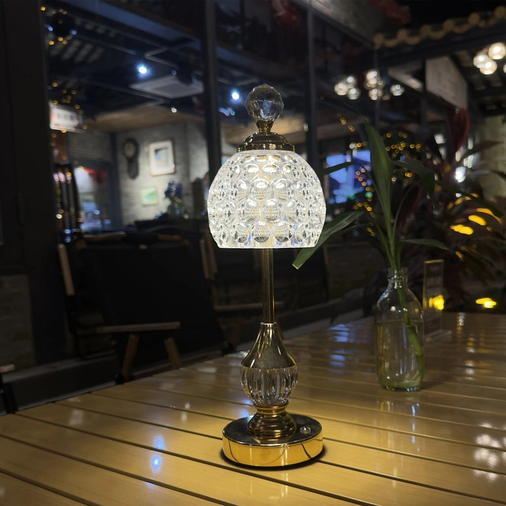 Kristall-Touch-Nachttischlampe mit wiederaufladbarem LED-Licht | Temsk