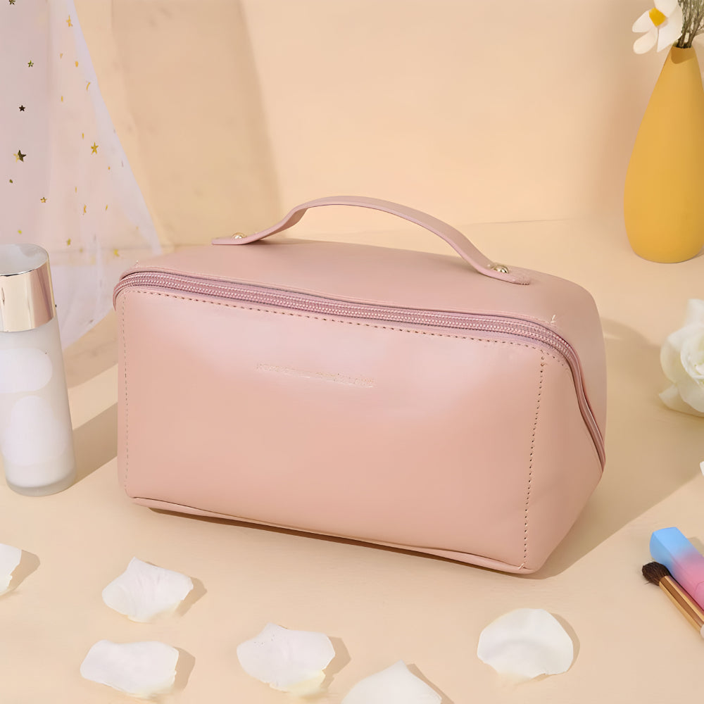 Travel Makeup Bag With PU Shell And Cosmetic Case Large Capacity | Temsk