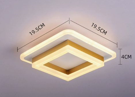 Square LED Ceiling Light With Modern Metal And Acrylic Flush Mount | Temsk