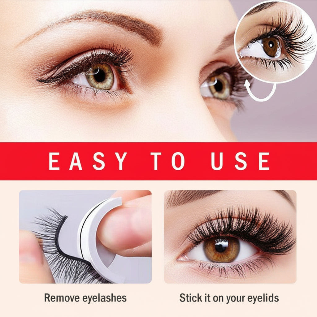 Self-Adhesive False Eyelashes, Reusable, Washable, Natural Look | Temsk