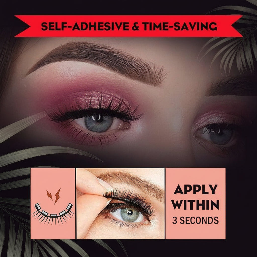 Self-Adhesive False Eyelashes, Reusable, Washable, Natural Look | Temsk