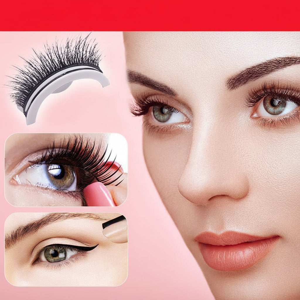 Self-Adhesive False Eyelashes, Reusable, Washable, Natural Look | Temsk