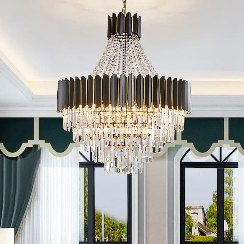 Selara Crystal Chandelier With K9 Crystal Modern LED Pendant Light | Temsk