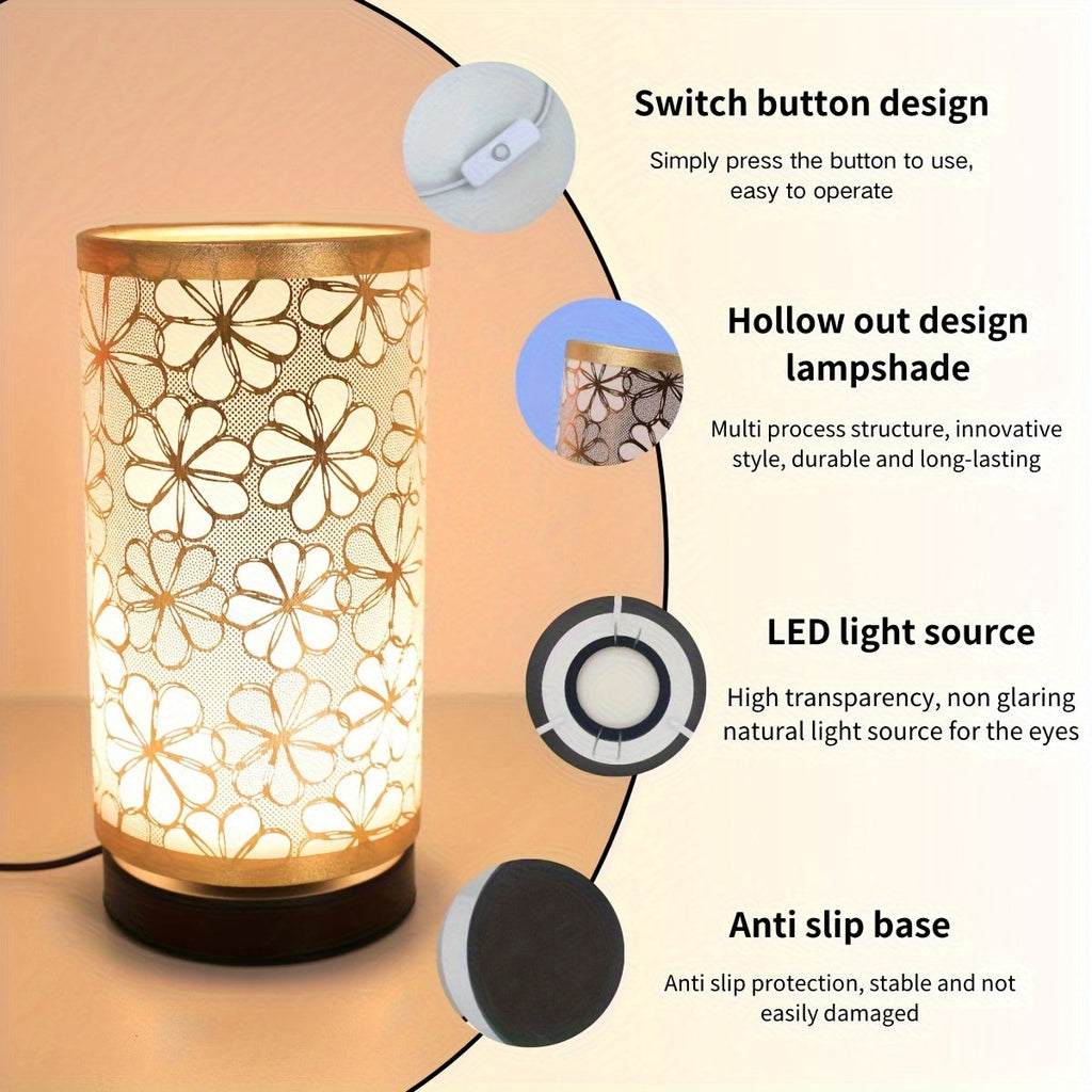Florale USB-Tischlampe mit warmem Umgebungslicht für Wohnräume | Temsk