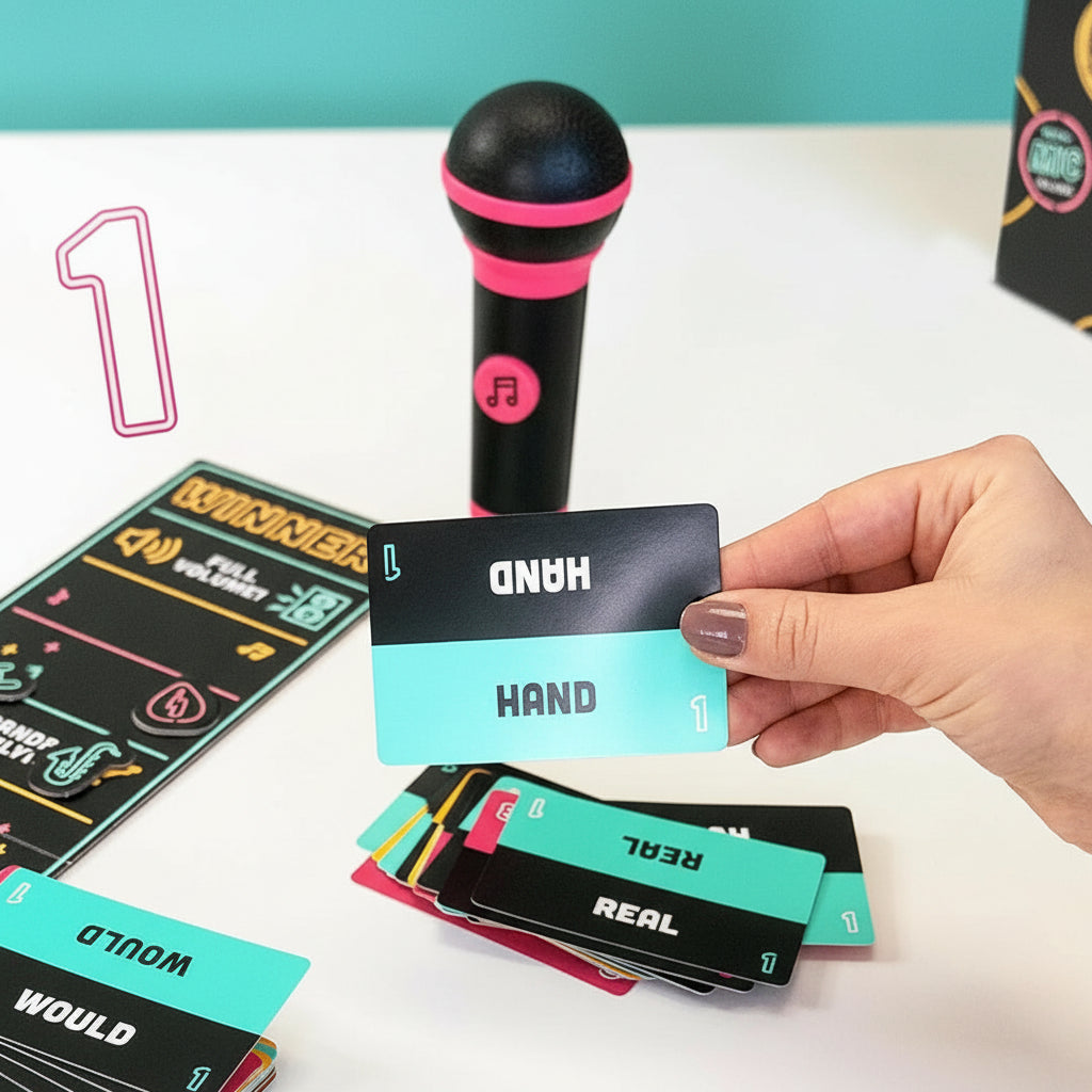 Card Karaoke Microphone Party Game For Groups Singing Challenge | Temsk