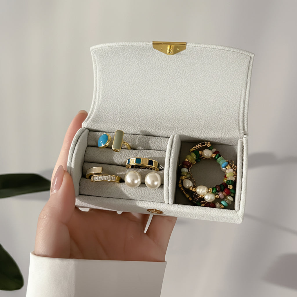 Mothers Day Travel Jewelry Box With Snap Closure Organizer | Temsk