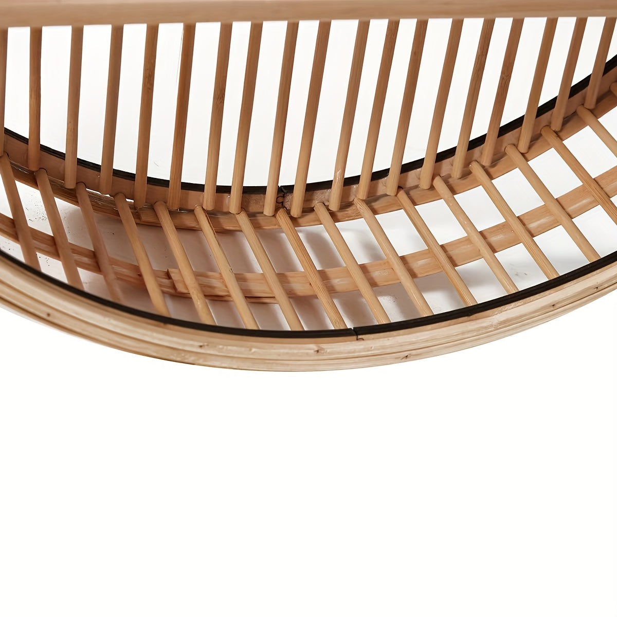 Handgefertigter runder Boho-Bambus-Wandregal-Organizer zur Aufbewahrung | Temsk