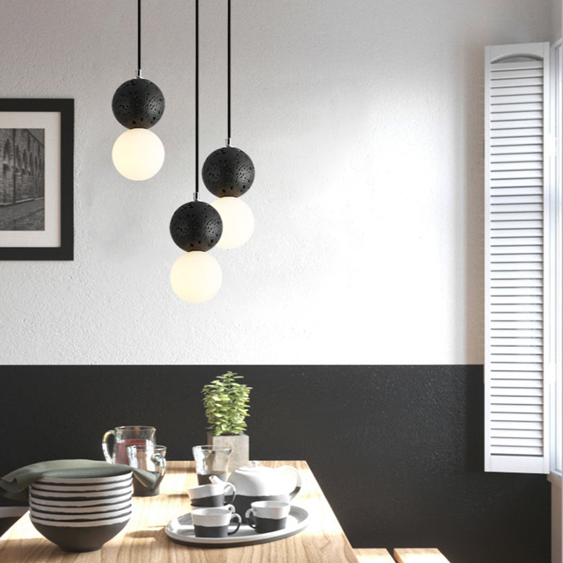 NovaLux LED Pendant Lights Small Glass Lamps For Dining Tables Black And White | Temsk