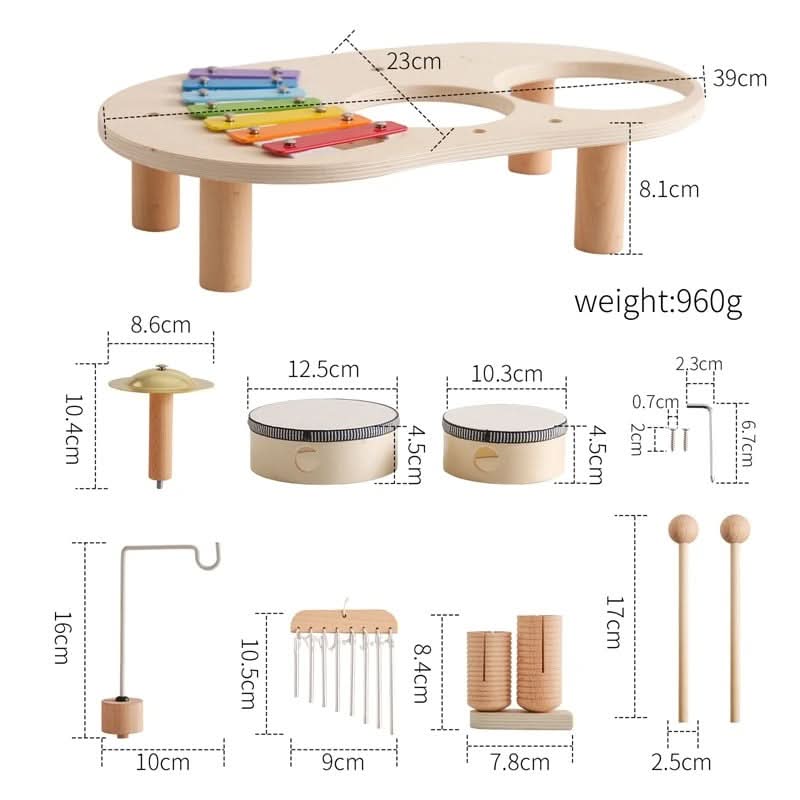 Harmonia Play Set Musical Wooden Toy for Creative Babies Aged 12 Months and Up | Temsk