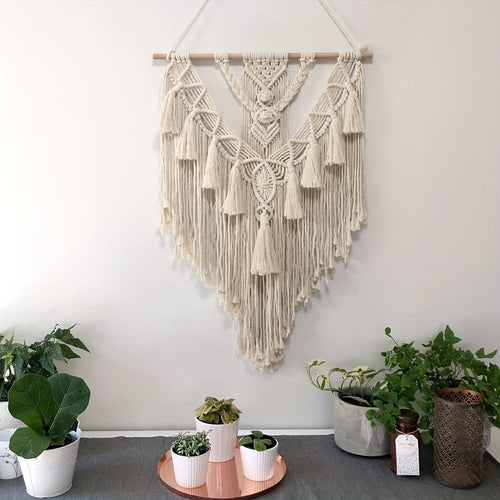 Handwoven Bohemian Macrame Wall Hanging Tapestry For Natural Home Decor Temsk