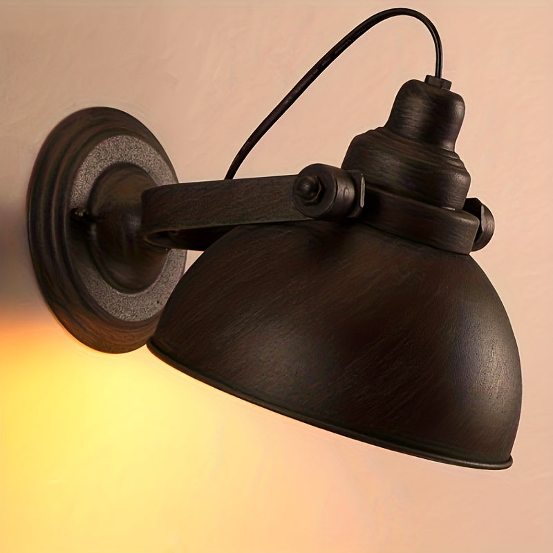 Retro Industrielle Wandleuchte mit verstellbarem Arm und mattschwarzer Oberfläche | Temsk