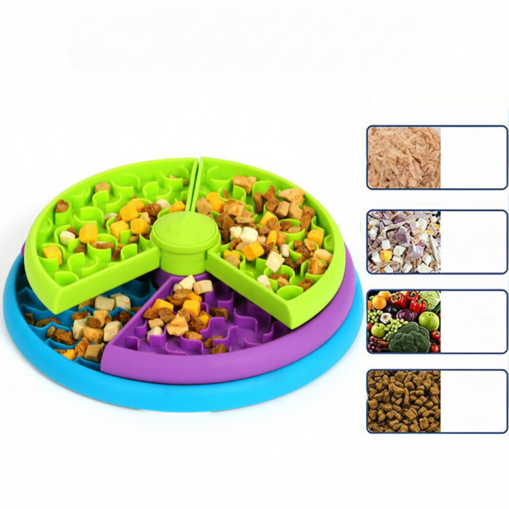 Psí miska s puzzle designem podporující pomalé krmení a zdravé stravování | Temsk